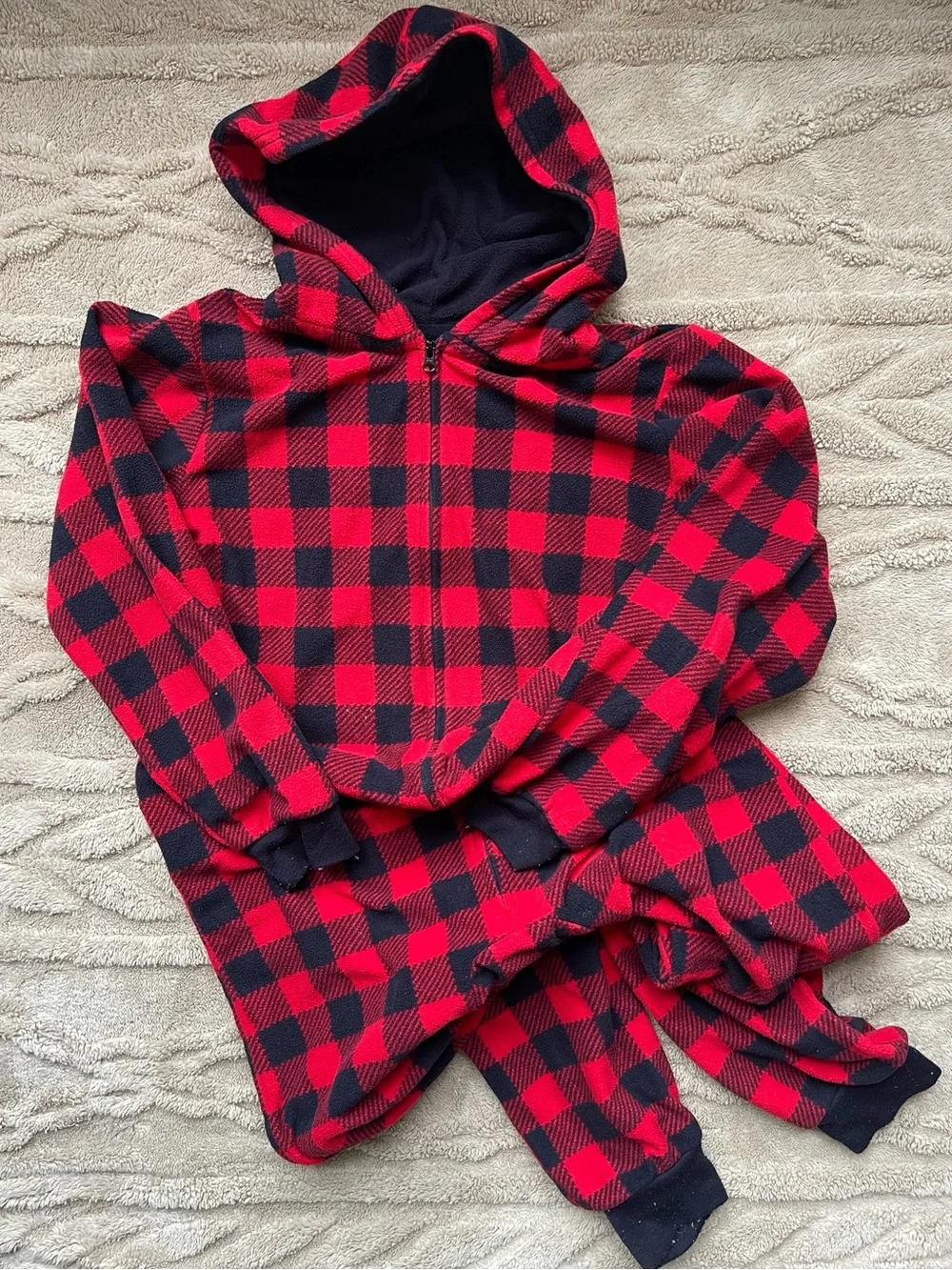 The Children's Place Red & Black Buffalo Plaid Hooded Zip-Up
